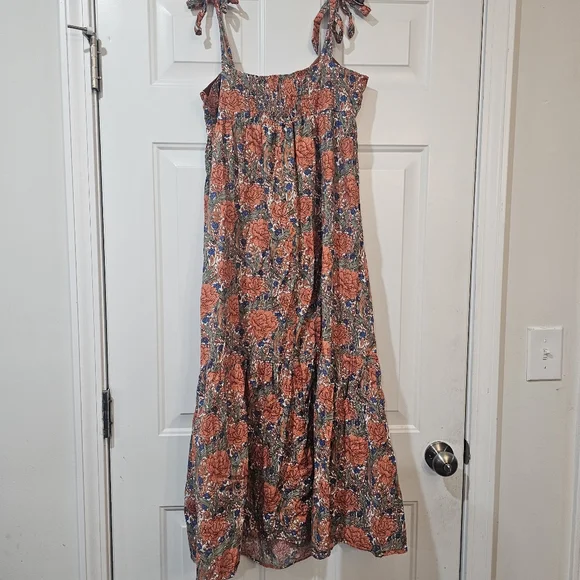 ZARA Floral Tie Strap Maxie Dress Boho - Picture 9 of 12